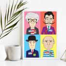 Quadro Decorativo Caricatura Mestres DaPintura 45x34cm - com vidro