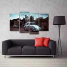 Quadro Decorativo Carro Antigo Fusca Sala Em Tecido 4 Peças