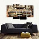 Quadro Decorativo Carro Antigo Mosaico Em Tecido 4 Peças 1Re