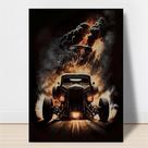 Quadro Decorativo Carro Caveira Rock Fogo Muscle Car