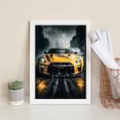 Quadro Decorativo Carro Esportivo Preto E Amarelo 45x34cm