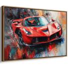 Quadro decorativo Carro Flamejante Nas Cores da Velocidade - Art Canvas
