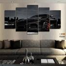 Quadro Decorativo Carro Preto 130x63 em tecido