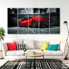 Quadro Decorativo Carro Vermelho 140x65