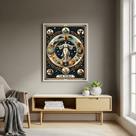 Quadro Decorativo Carta de Tarô O Mundo - 70x50cm Cor:Moldura Branca