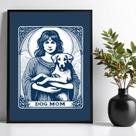 Quadro Decorativo Carta Tarot - Dog Mom 24x18cm - com vidro