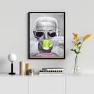 Quadro Decorativo Cartola- Verde E Rosa 45x34cm - com vidro