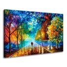Quadro Decorativo Casal Parque Imagem Pintura Colorida Sala Quarto Tela Canvas 55x90 cm