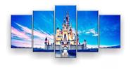 Quadro Decorativo Castelo Disney Lago 129x61 Sala Quarto