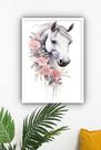 Quadro Decorativo Cavalo Colar Flores - 70x50cm