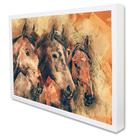 Quadro Decorativo Cavalos em Moldura Caixa