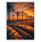 Quadro Decorativo Céu Palmeiras e Avenida para Sala Quarto