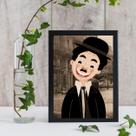 Quadro Decorativo Charlie Chaplin Ilustração 33x24cm Quadro Decorativo Charlie Chaplin Ilustração 33x24cm