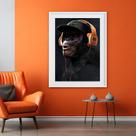 Quadro Decorativo Chimpanzé de Fone 60x48cm