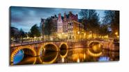 Quadro Decorativo Cidade de Amsterdã - Paisagem - em Tecido Canvas 130x60 Quadro Decorativo Cidade de Amsterdã - Paisagem - em Tecido Canvas 130x60