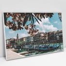 Quadro Decorativo Cidade de Veneza - As Gôngolas e as Flores em tela Canvas