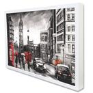 Quadro Decorativo Cidade Londres - Big Bem Preto, Branco e Vermelho em Moldura Caixa