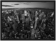 Quadro Decorativo Cidade New York Preto e Branco Decoração Salas Quartos Com Moldura