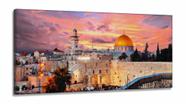 Quadro Decorativo Cidade Velha Jerusalém 130x60 em Tecido Canvas Sala Quarto