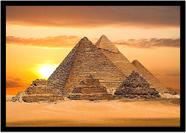 Quadro Decorativo Cidades Cairo Egito Pirâmides Quéops Quéfren Miquerinos Com Moldura RC151