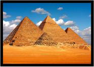 Quadro Decorativo Cidades Cairo Egito Pirâmides Quéops Quéfren Miquerinos Com Moldura RC152