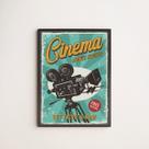 Quadro Decorativo Cinema Retrô 33x24cm - com vidro