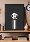 Quadro Decorativo Clube Flamengo Cinza - Com vidro