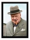 Quadro Decorativo Colorizado Winston Churchill 42x29cm
