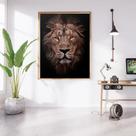 Quadro Decorativo com Moldura 50x70 para Sala Imagem Leão - Londrinorte Molduras