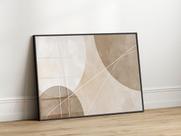 Quadro Decorativo com Moldura Acrilico Cristal Luxo Vidro Circular Curvas Marrom para Sala de Estar, Quarto e Escritório, Hall Horizontal Quadro Decorativo com Moldura Acrilico Cristal Luxo Vidro Circular Curvas Marrom para Sala de Estar, Quarto e Escritório, Hall Horizontal