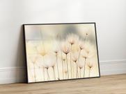 Quadro Decorativo com Moldura Acrilico Cristal Luxo Vidro Floral Minimalista Tons Claros para Sala de Estar, Quarto e Escritório, Hall Horizontal Quadro Decorativo com Moldura Acrilico Cristal Luxo Vidro Floral Minimalista Tons Claros para Sala de Estar, Quarto e Escritório, Hall Horizontal