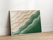 Quadro Decorativo com Moldura Acrilico Cristal Luxo Vidro Praia Relevo 3D para Sala de Estar, Quarto e Escritório, Hall Horizontal Quadro Decorativo com Moldura Acrilico Cristal Luxo Vidro Praia Relevo 3D para Sala de Estar, Quarto e Escritório, Hall Horizontal