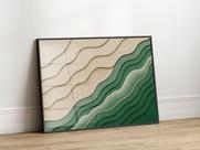 Quadro Decorativo com Moldura Acrilico Cristal Luxo Vidro Praia Relevo 3D para Sala de Estar, Quarto e Escritório, Hall Horizontal Quadro Decorativo com Moldura Acrilico Cristal Luxo Vidro Praia Relevo 3D para Sala de Estar, Quarto e Escritório, Hall Horizontal