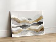 Quadro Decorativo com Moldura Acrilico Cristal Vidro Abstrato Moderno para Sala Quarto e Escritório Horizontal