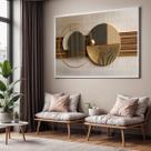 Quadro Decorativo com Moldura Arte 3D para Sala Quarto e Escritório Horizontal
