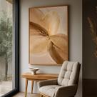 Quadro Decorativo com Moldura Caixa Abstrato Marrom Gold para parede Sala, Quarto e Escritório