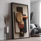 Quadro Decorativo com Moldura Caixa Escultura Madeira para parede Sala, Quarto e Escritório