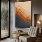 Quadro Decorativo com Moldura Caixa Tons Terracota para parede Sala, Quarto e Escritório