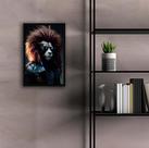 Quadro Decorativo com Moldura de Madeira 60x40 Leão Roqueiro Quadro Decorativo com Moldura de Madeira 60x40 Leão Roqueiro