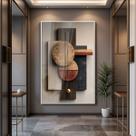 Quadro Decorativo com Moldura e Acrilico Cristal Escultura Madeira para Sala, Quarto e Escritório