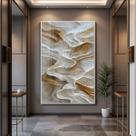 Quadro Decorativo com Moldura e Acrilico Cristal semelhante Vidro Abstrato Ondas Dourada para Sala de estar, Quarto, Hall e Escritório Quadro Decorativo com Moldura e Acrilico Cristal semelhante Vidro Abstrato Ondas Dourada para Sala de estar, Quarto, Hall e Escritório