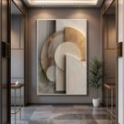 Quadro Decorativo com Moldura e Acrilico Cristal semelhante Vidro Geométrico Mármore para Sala de estar, Quarto, Hall e Escritório