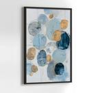 Quadro Decorativo com Moldura e Acrilico Cristal Vidro Abstrato Círculos para Sala, Quarto e Escritório Tamanho:130x90