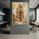 Quadro Decorativo com Moldura e Acrilico Cristal Vidro Folha Dourada Pintura Sala Quarto Hall Quadro Decorativo com Moldura e Acrilico Cristal Vidro Folha Dourada Pintura Sala Quarto Hall