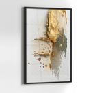 Quadro Decorativo com Moldura e Acrilico Cristal Vidro Textura Dourada Tinta para Sala, Quarto e Escritório Tamanho:130