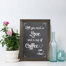 Quadro Decorativo com Moldura Marrom Amor e Café 33x43cm