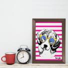 Quadro Decorativo com Moldura Marrom Cachorro Beagle 22x32cm Quadro Decorativo com Moldura Marrom Cachorro Beagle 22x32cm