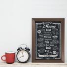 Quadro Decorativo com Moldura Marrom Menu 22x32cm