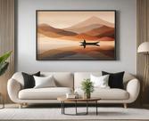 Quadro Decorativo com Moldura Oriental Terracota para Sala Quarto e Escritório Horizontal Quadro Decorativo com Moldura Oriental Terracota para Sala Quarto e Escritório Horizontal