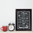 Quadro Decorativo com Moldura Preta Menu 22x32cm
